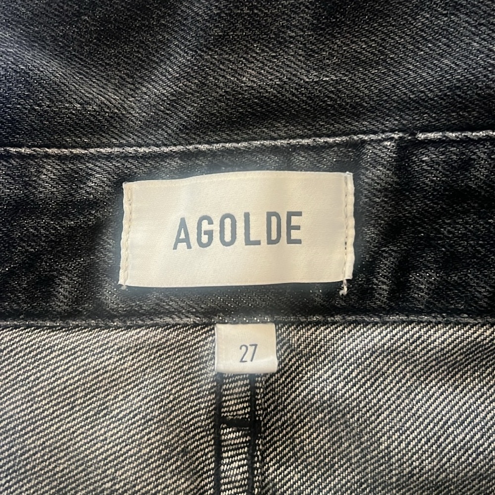 Agolde Echo‎ Taper Jean Flip Waistband Zephyr Wash Black Size 27 NWT - Picture 10 of 13